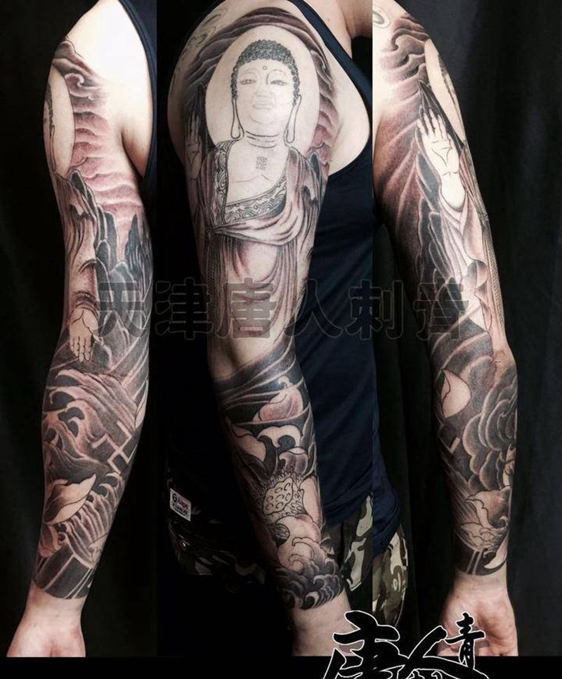 花臂未完待续纹身图片_