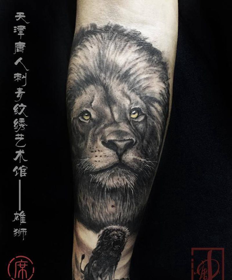 雄狮纹身图片_