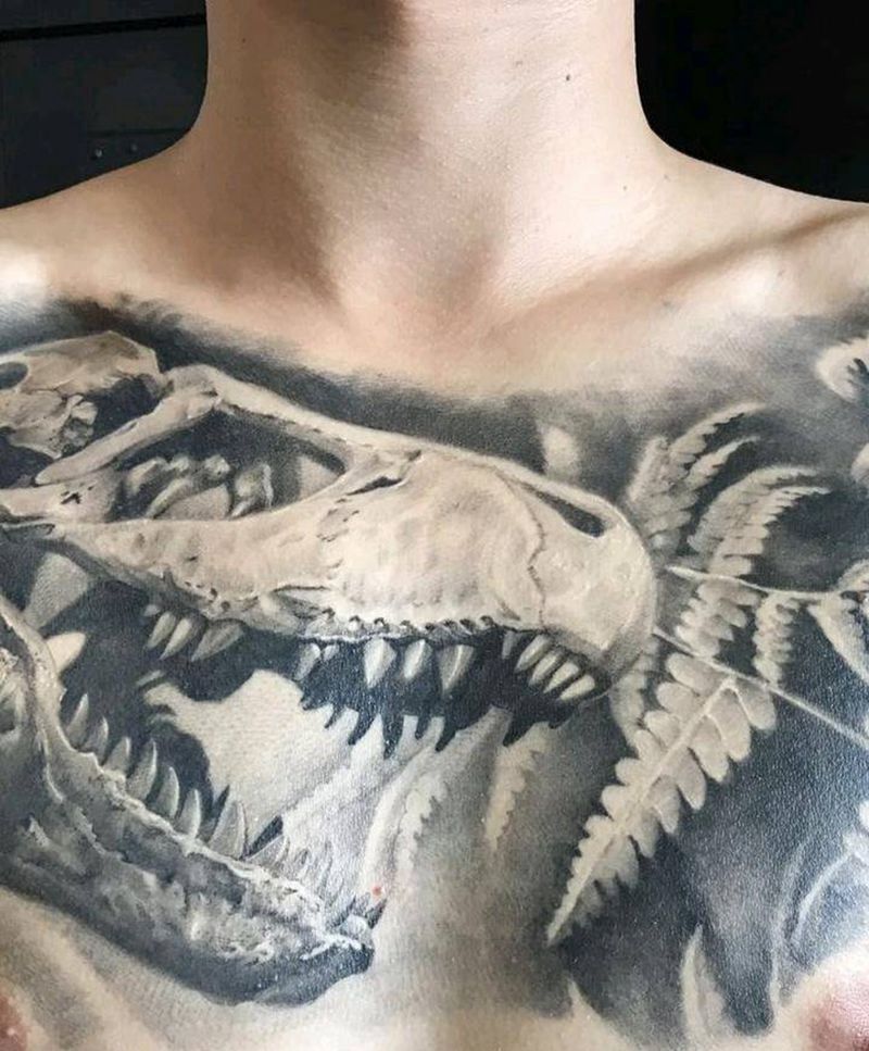 山谷刺青max老师作品纹身图片_胸部腰部手臂欧美习俗动物鬼神图腾成品手稿纹身图案