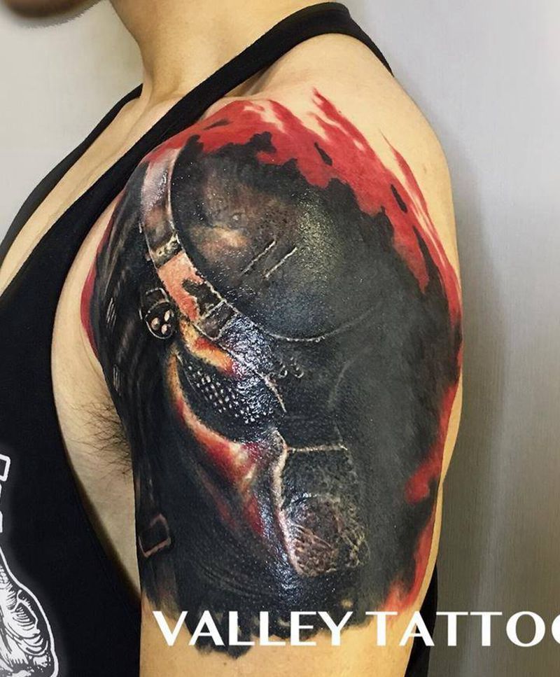 遮盖 铁血战士纹身图片_手臂欧美写实纹身图案