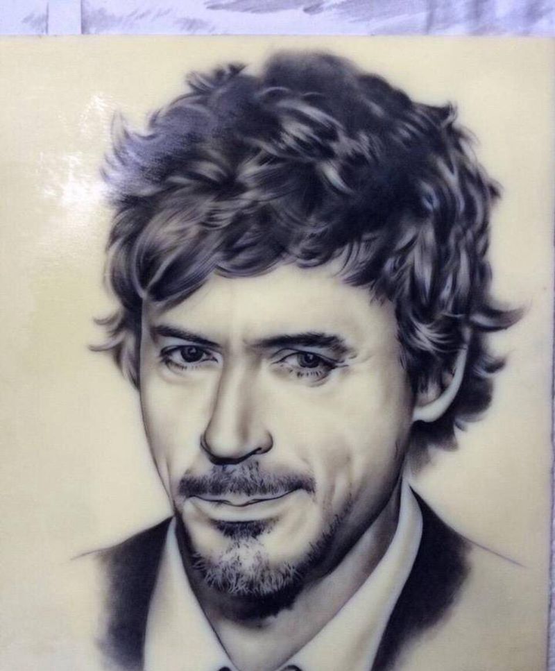 小罗伯特唐尼(练习皮作品)纹身图片_肖像写实人物纹身图案