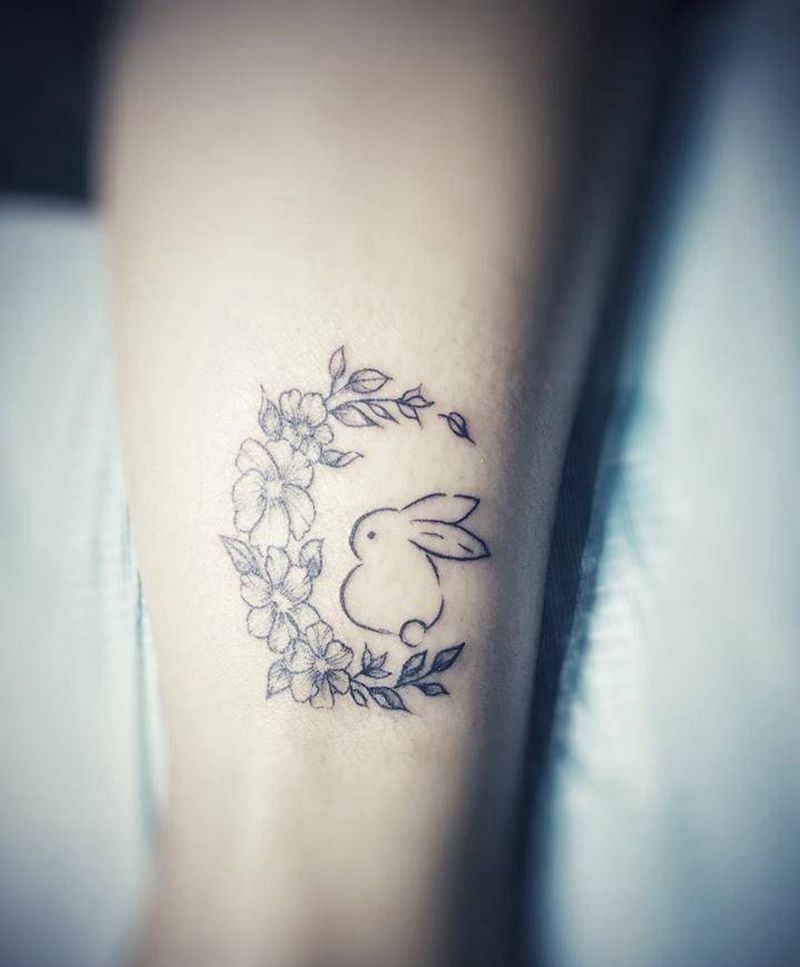 花兔纹身图片_