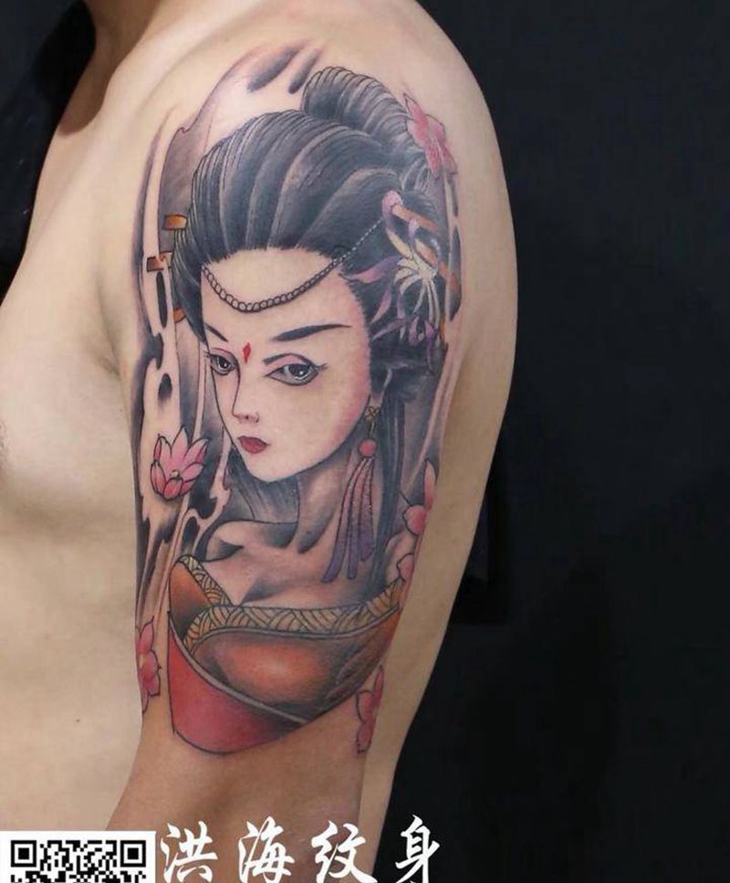 艺妓纹身图片_