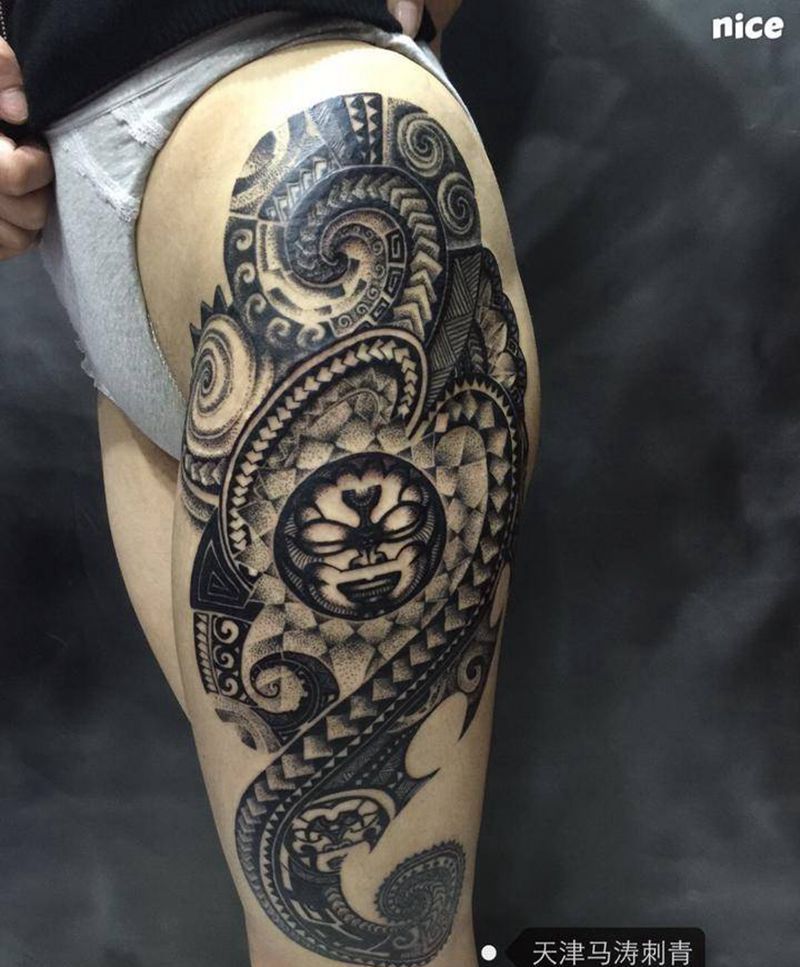 点刺图腾纹身图片_