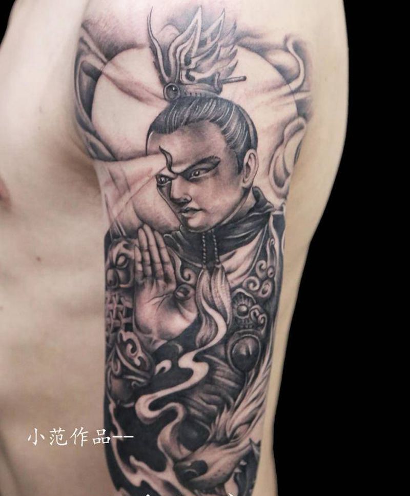 二郎神纹身图片_手臂纹身图案