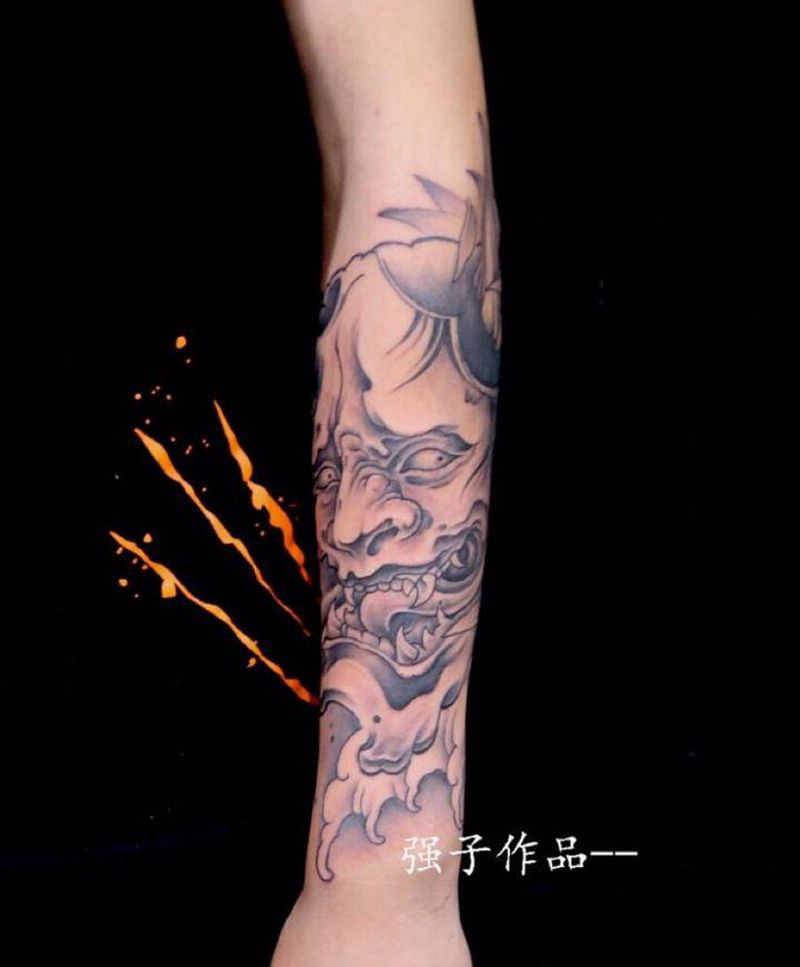般若纹身图片_手臂老传统新传统纹身图案