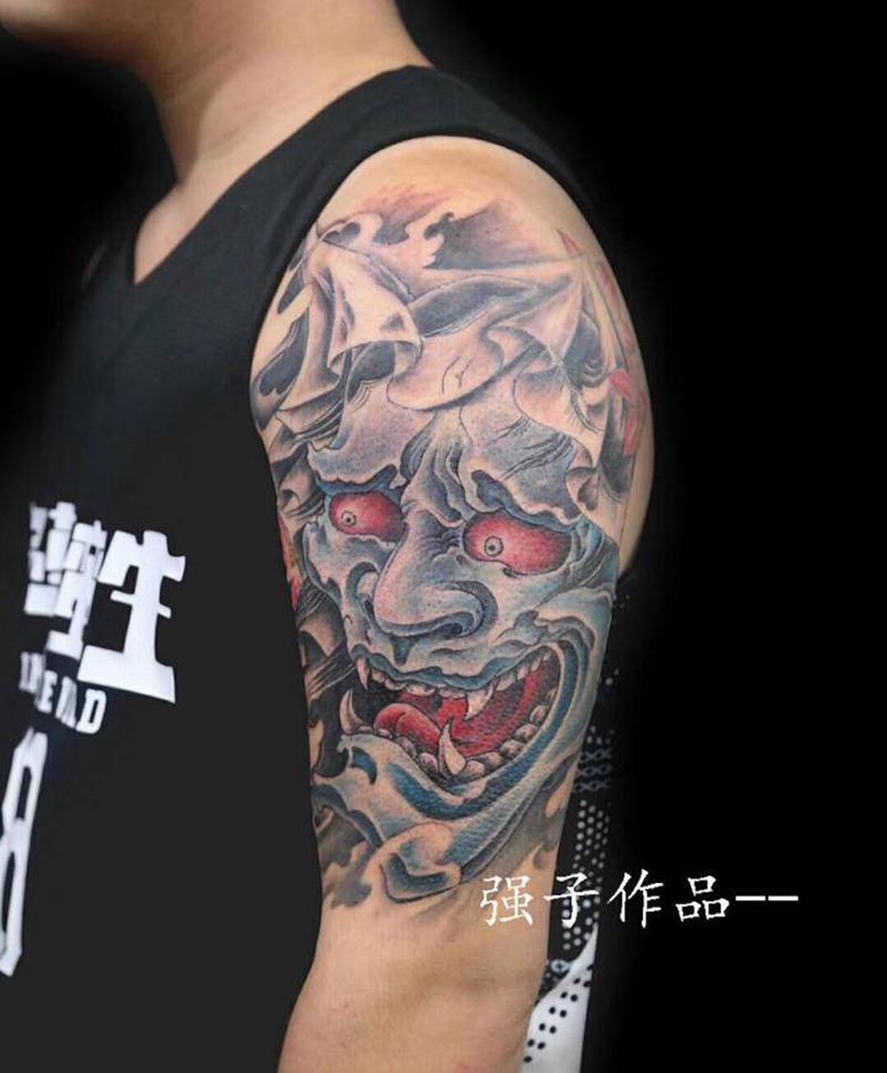 般若纹身图片_手臂老传统新传统纹身图案