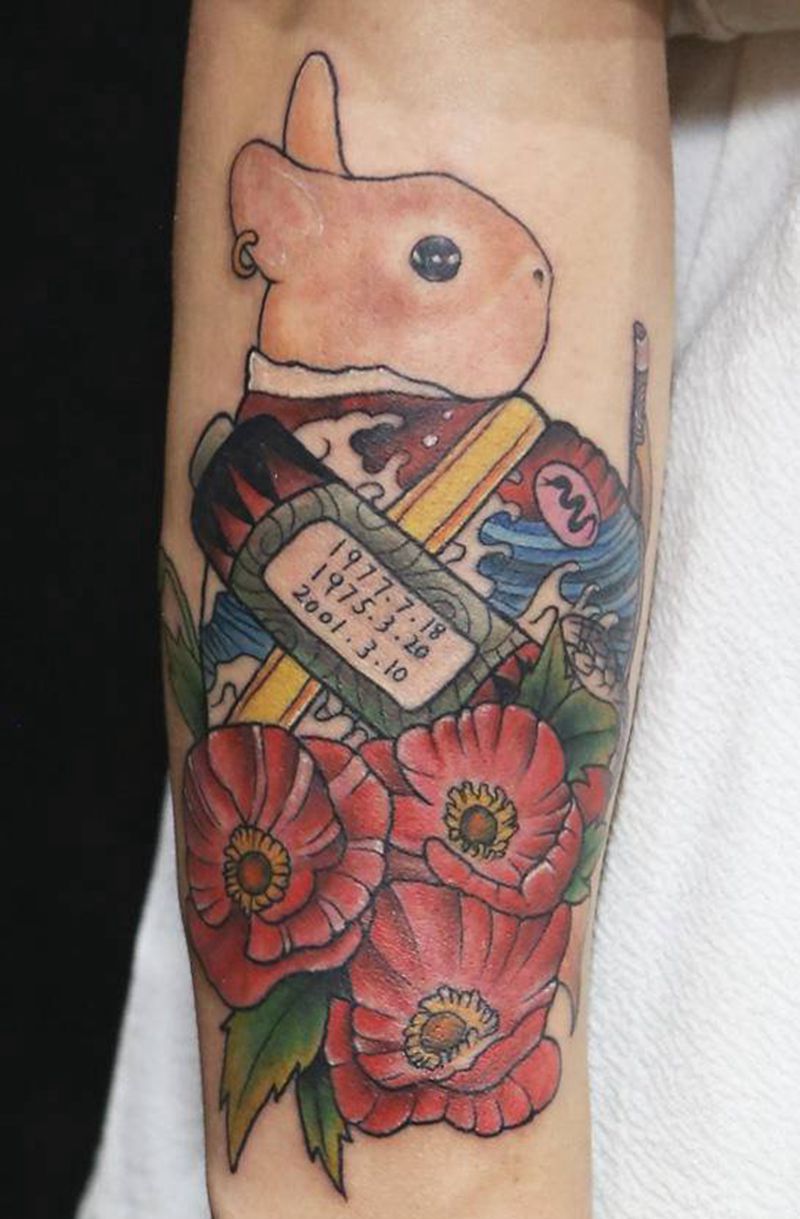 武士兔纹身图片_手臂Old SchoolNew School纹身图案