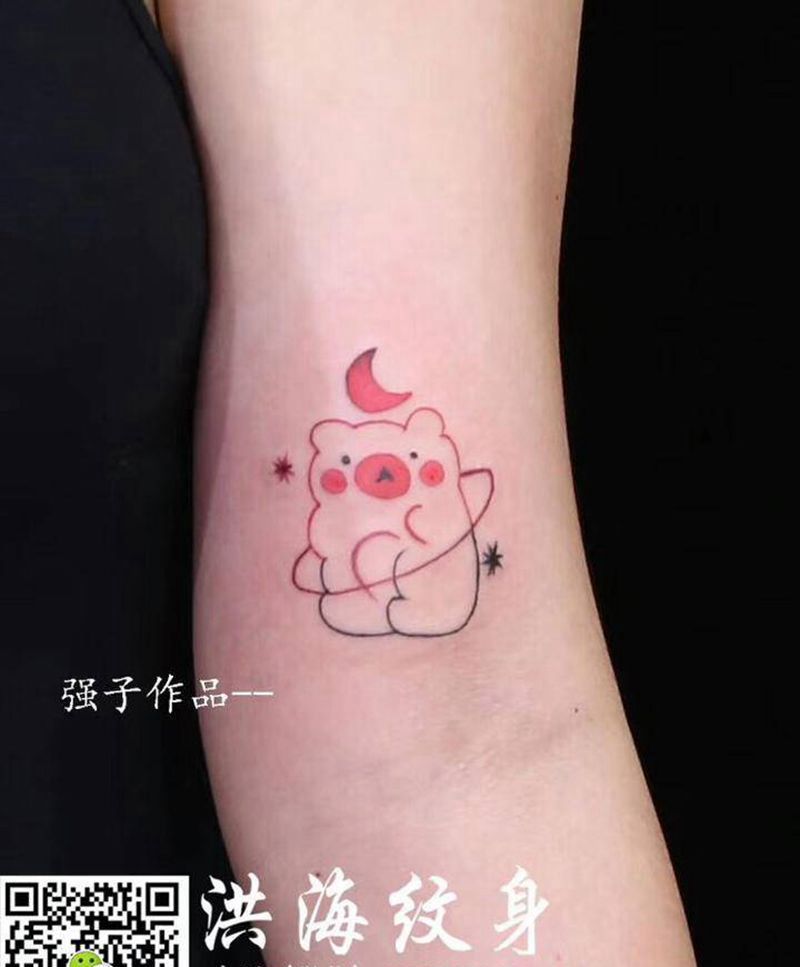 小熊纹身图片_手臂老传统新传统纹身图案