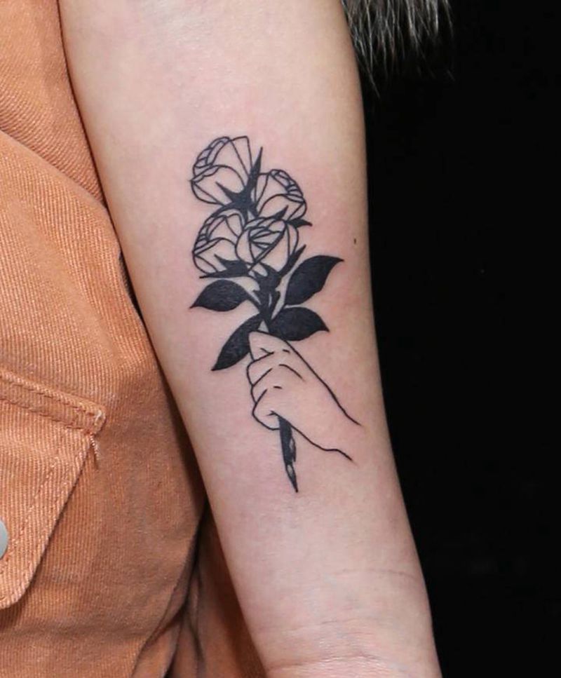 花纹身图片_老传统新传统纹身图案