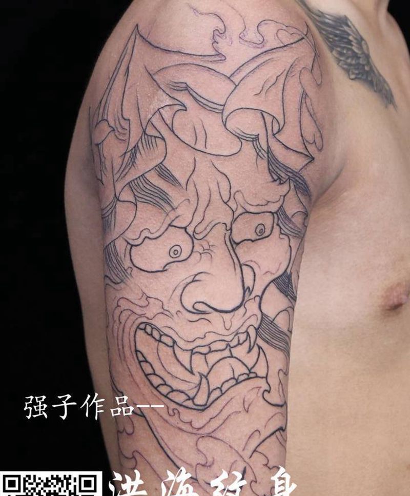 般若纹身图片_手臂老传统新传统纹身图案