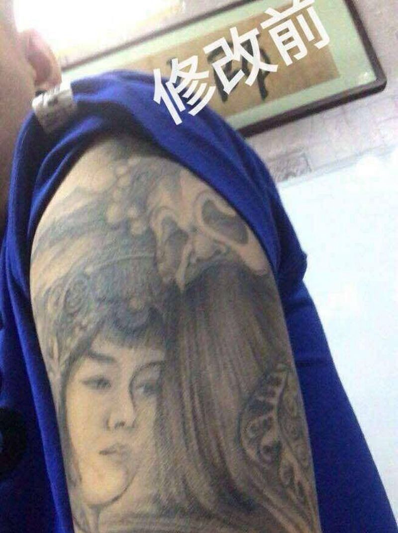 修改作品纹身图片_手臂新传统欧美写实纹身图案