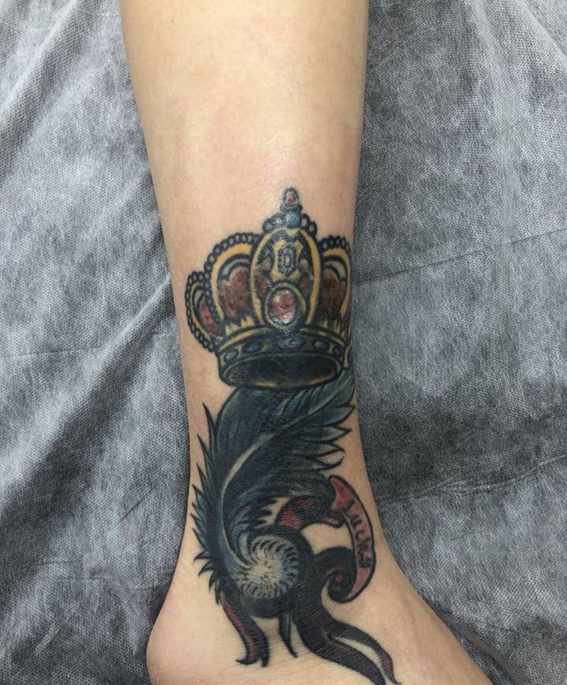 修改皇冠纹身图片_腿部脚部New School欧美写实纹身图案