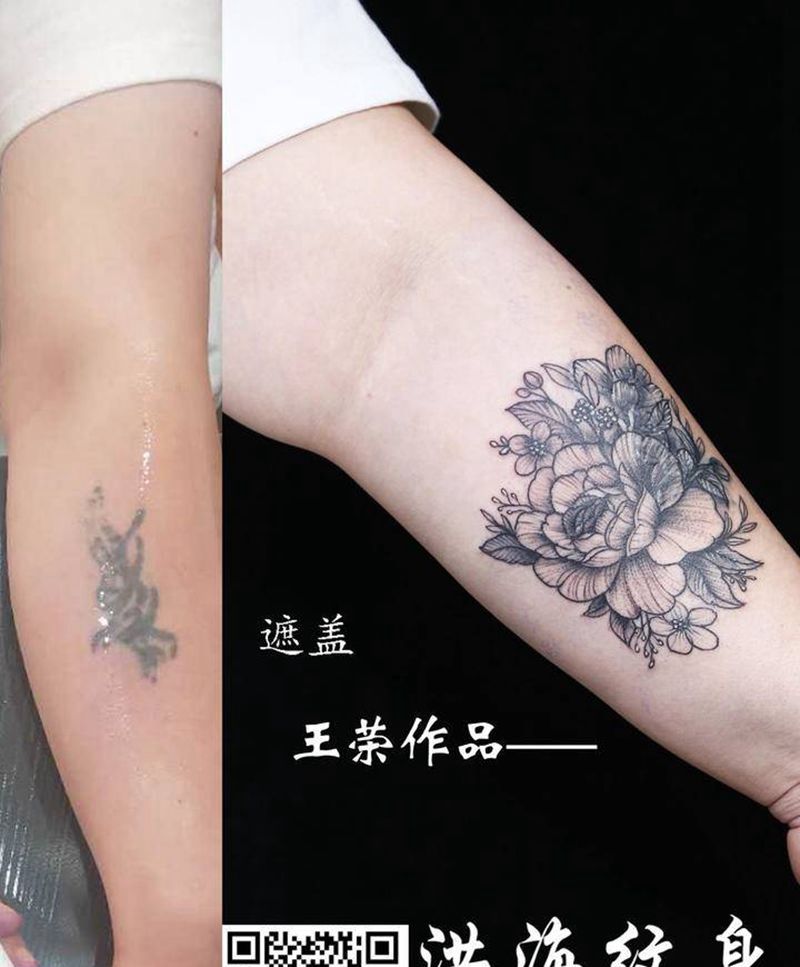 洪海店内作品纹身图片_肩部手臂纹身图案