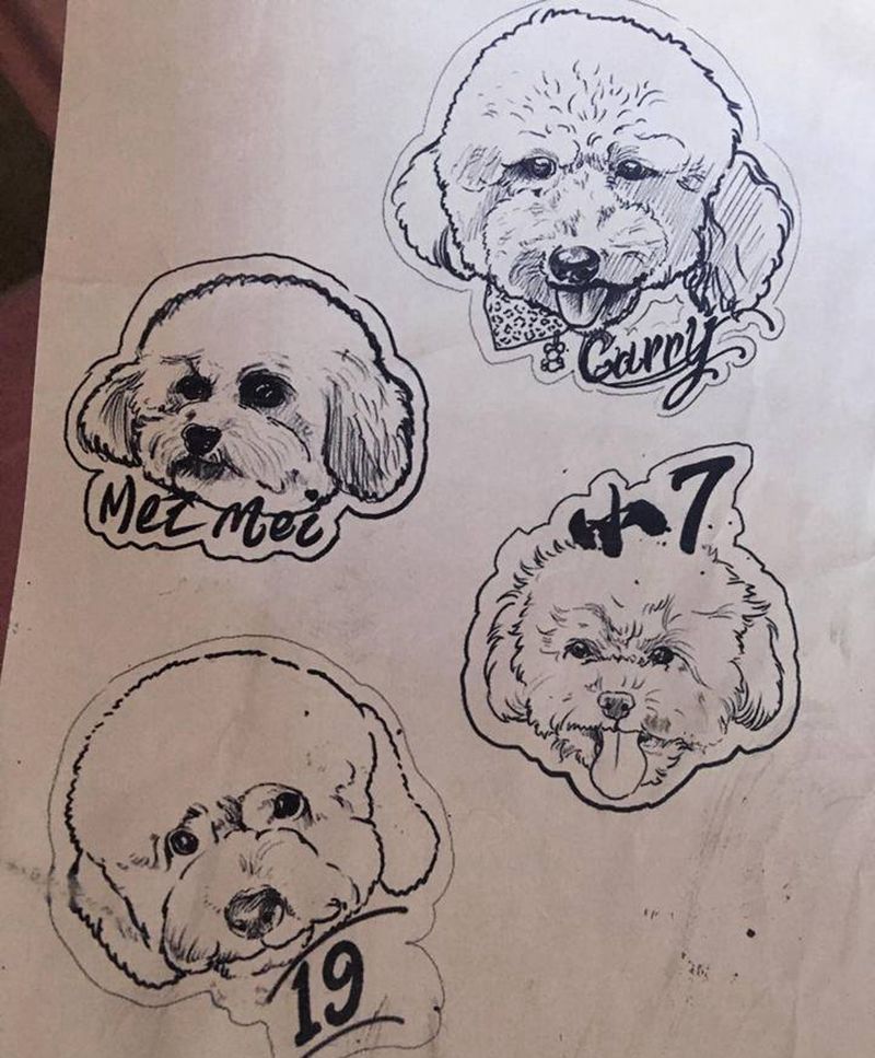 又见面啦，画你们画的都成熟人了纹身图片_手臂欧美写实点刺狗纹身图案