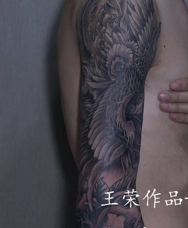 凤凰纹身图片_手臂老传统新传统纹身图案