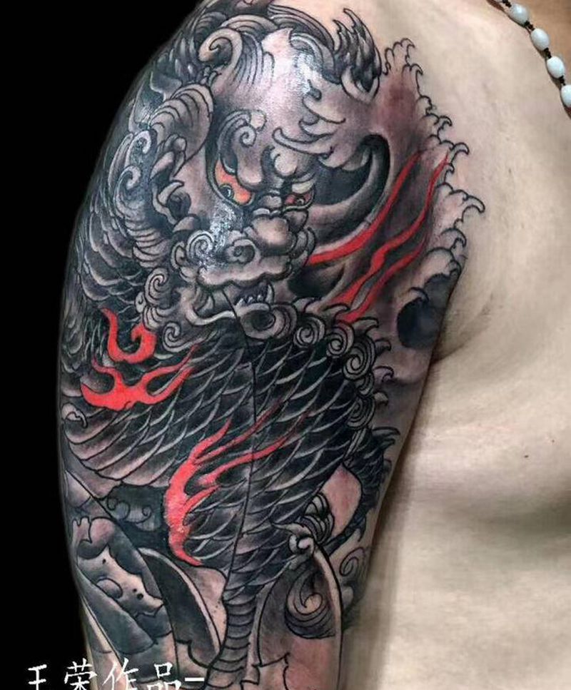 麒麟纹身图片_手臂纹身图案