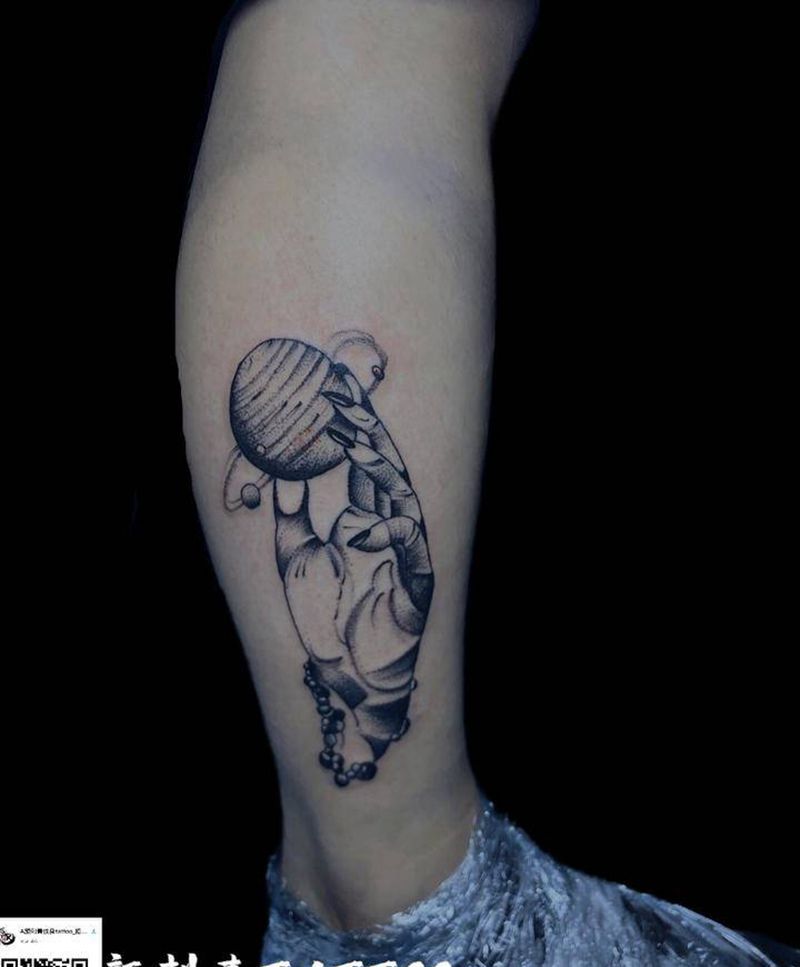 暗黑系列纹身图片_腿部纹身图案