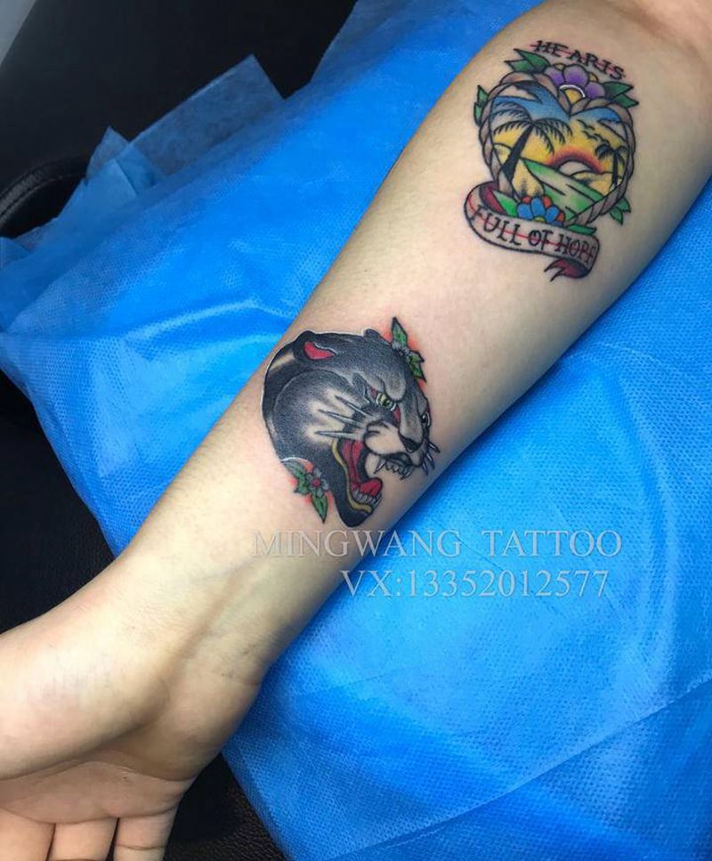 欧美纹身图片_手臂New School纹身图案