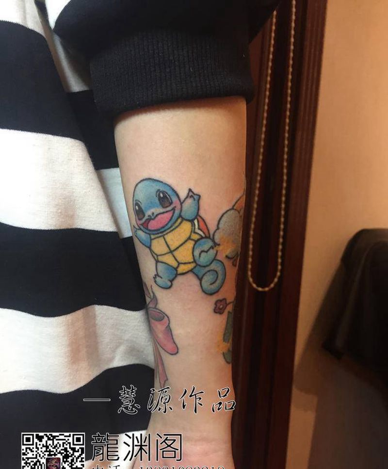 吉尼龟纹身图片_手臂纹身图案