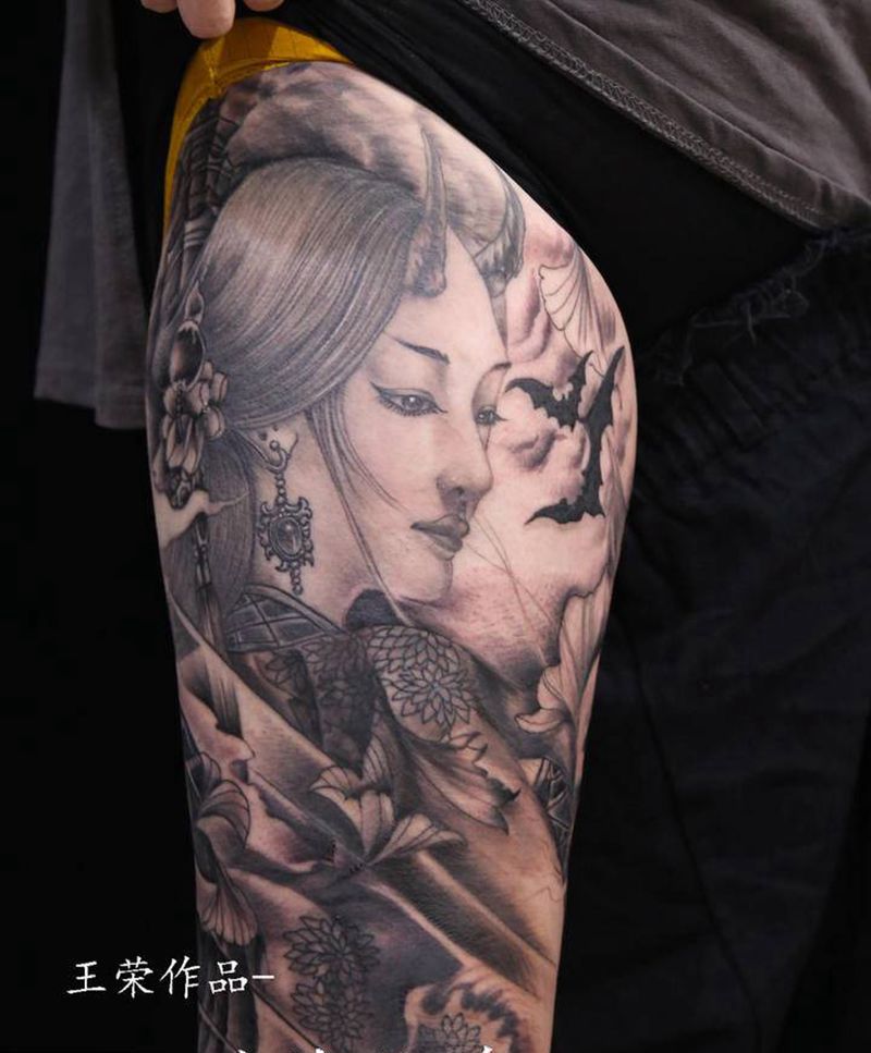 龙女纹身图片_手部手臂纹身图案