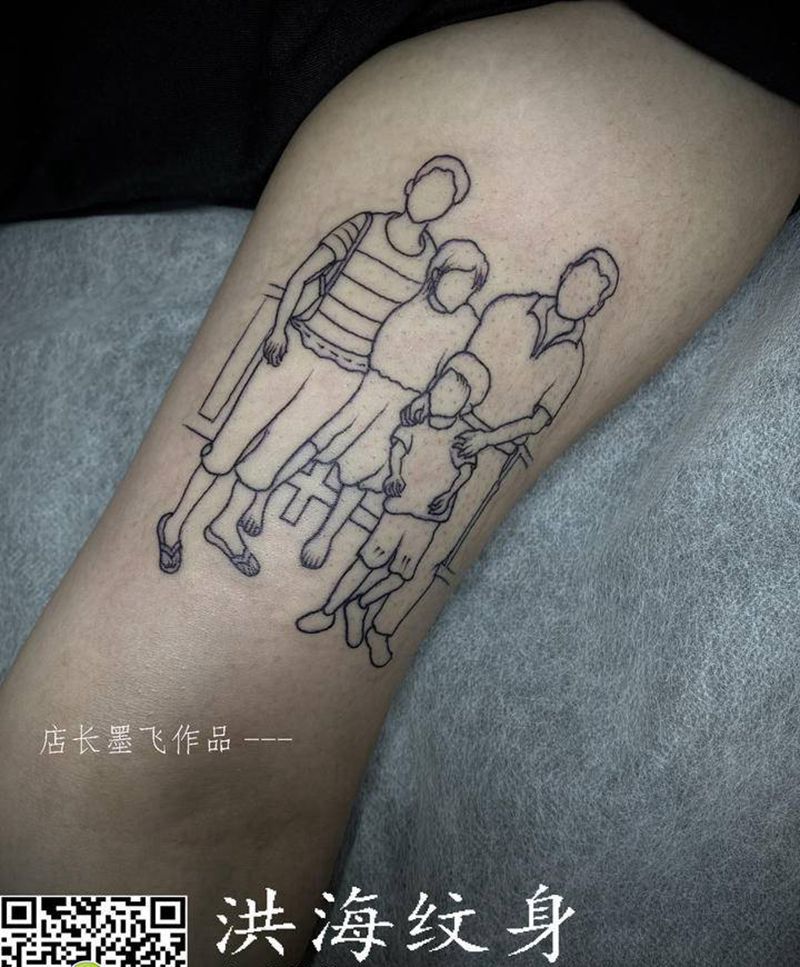 全家福纹身图片_手臂腿部纹身图案