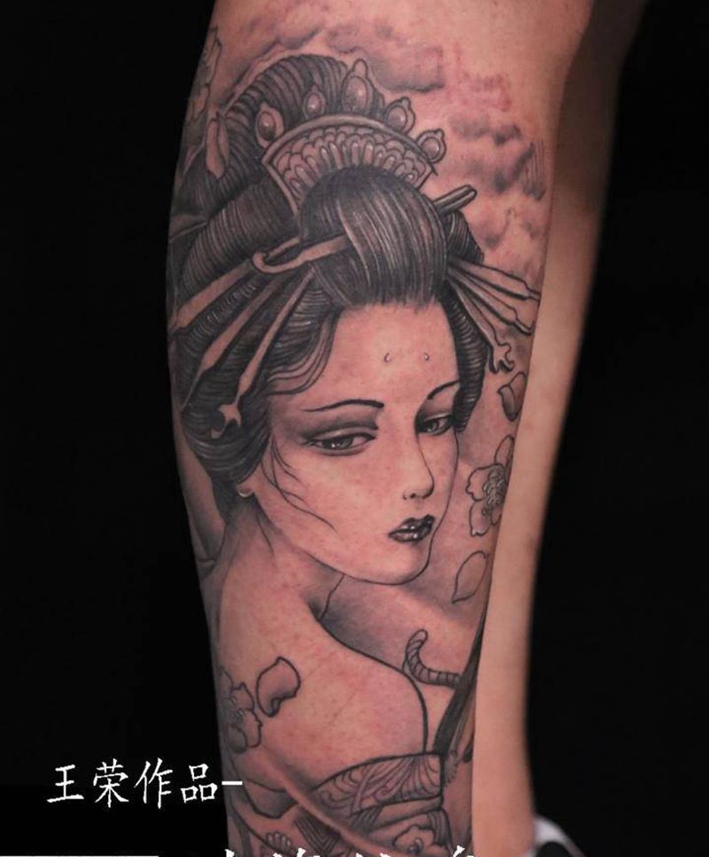 艺妓纹身图片_手臂腿部纹身图案