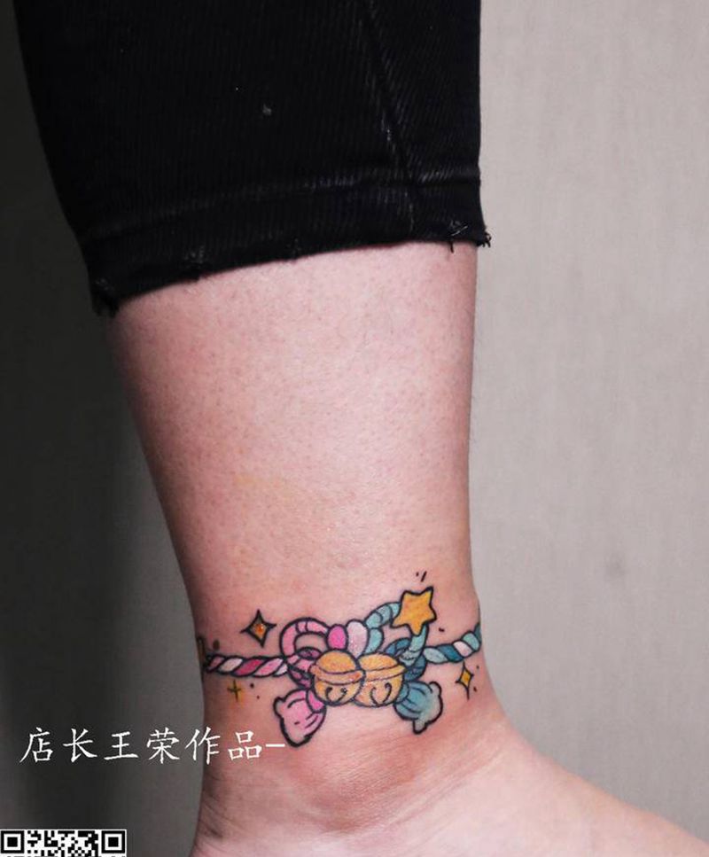 情侣脚踝纹身纹身图片_腿部脚部Old SchoolNew School纹身图案