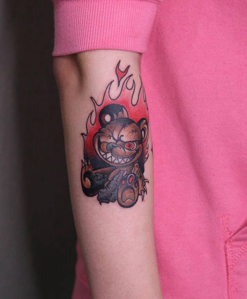 情侣纹身图片_手臂New SchoolOld School纹身图案