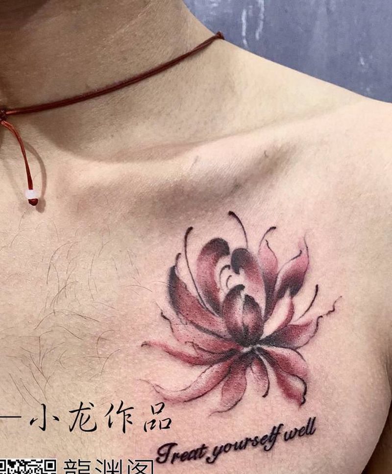 花开彼岸纹身图片_胸部纹身图案