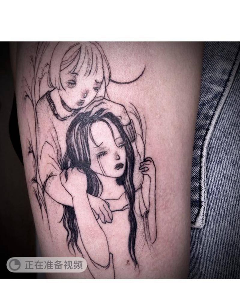 小清新纹身图片_手臂腿部欧美写实花体字纹身图案