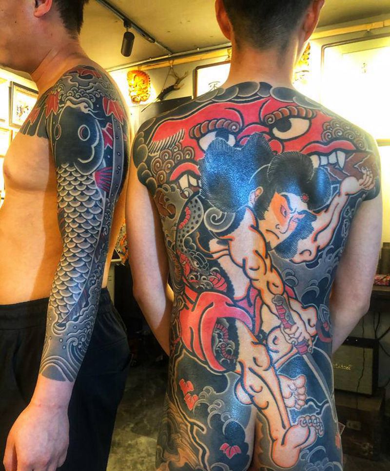 老傳統纹身纹身图片_背部手臂老传统纹身图案