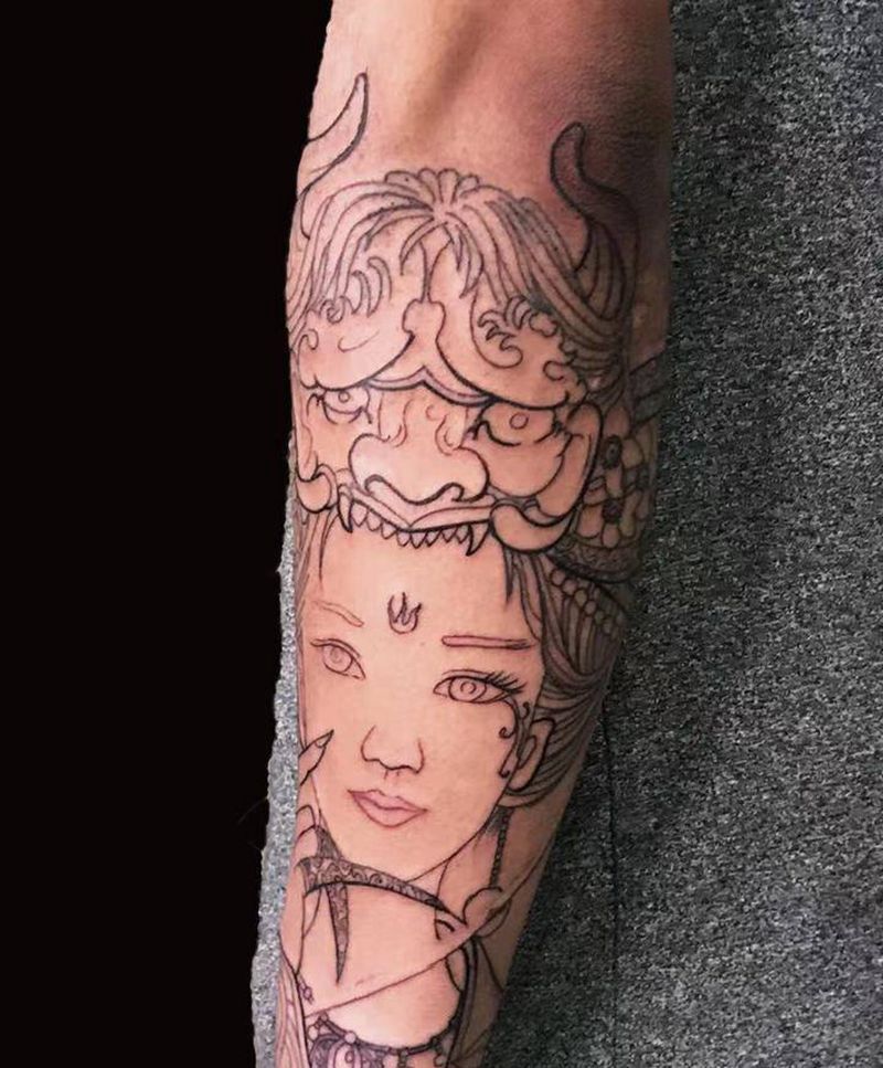 艺妓纹身图片_手臂纹身图案