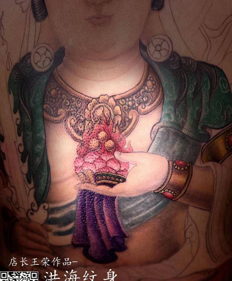 虚空藏纹身图片_背部纹身图案