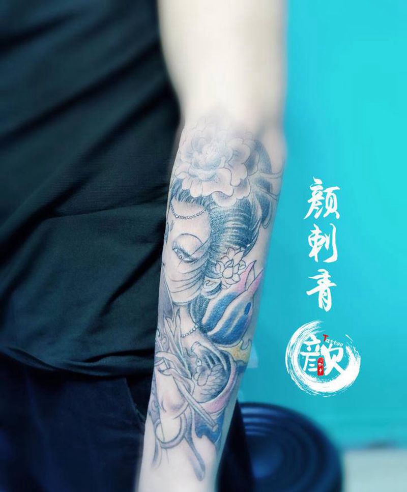 艺妓纹身图片_手臂纹身图案