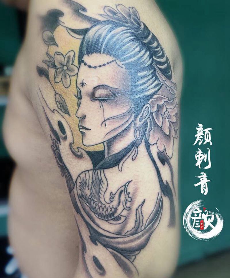 艺妓纹身图片_手臂纹身图案