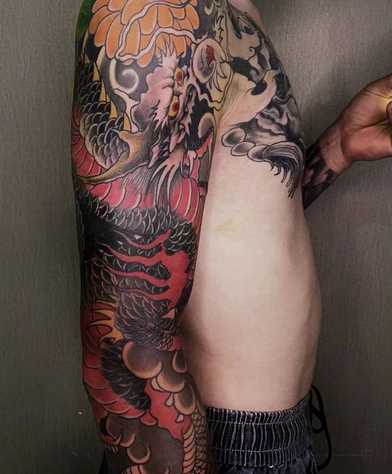 日式花臂未完待续纹身图片_手臂纹身图案