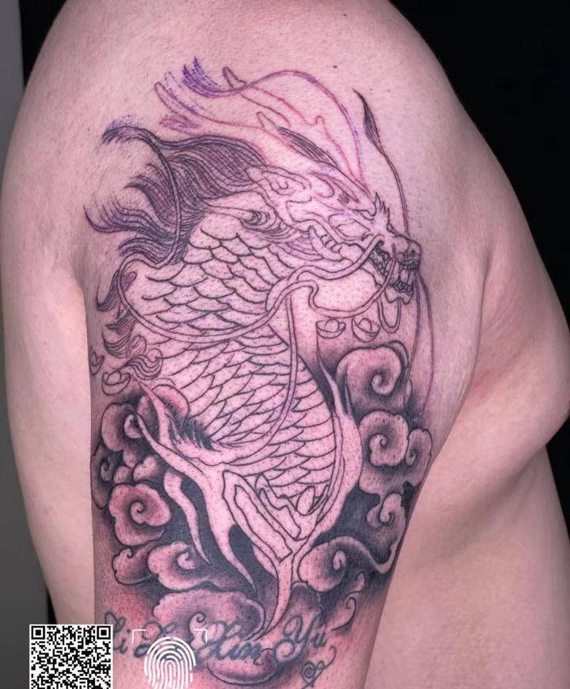 龙未完待续纹身图片_手臂纹身图案