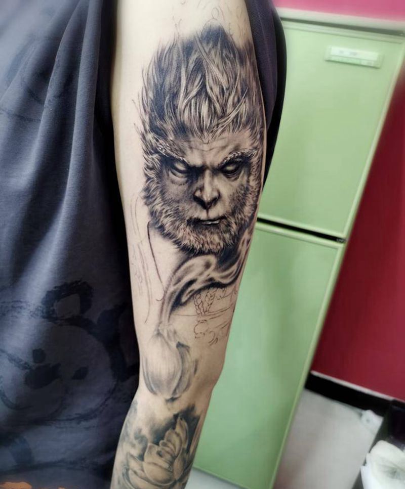 斗战胜佛待续纹身图片_新传统纹身图案