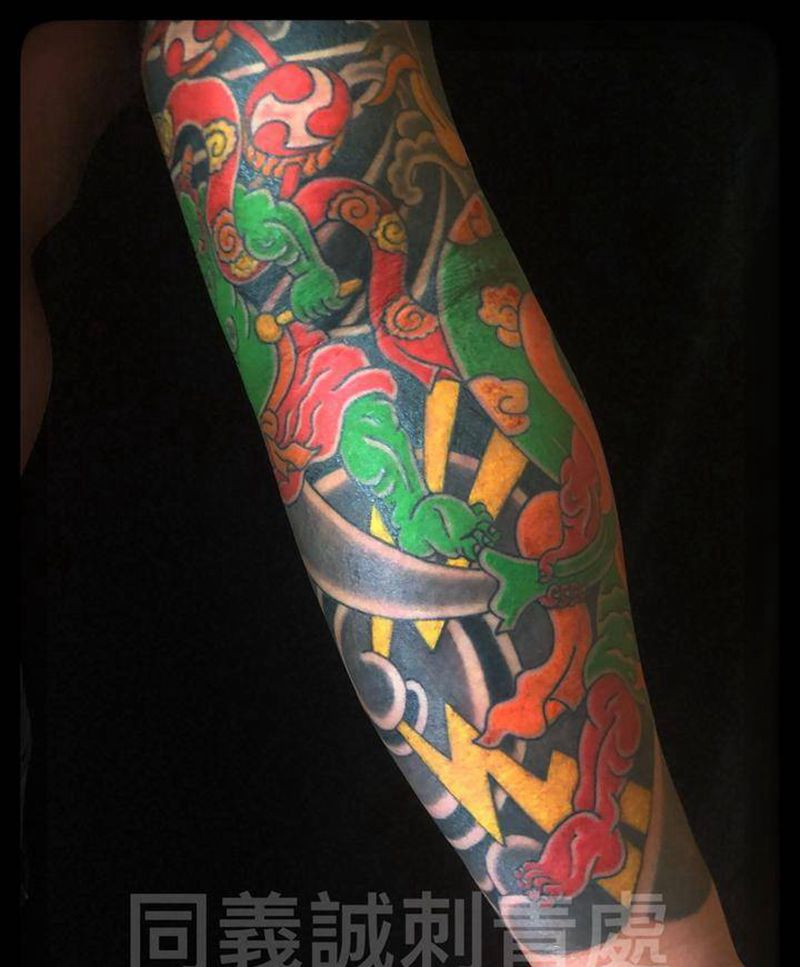 風雷二神纹身图片_