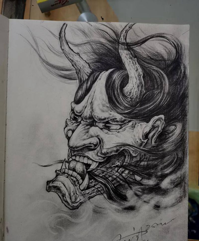 随笔记纹身图片_新传统纹身图案