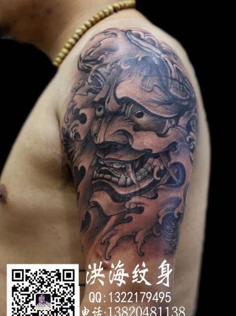 般诺纹身纹身图片_手臂成品传统纹身图案