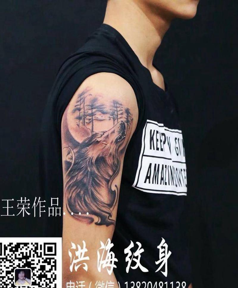 狼纹身图片_