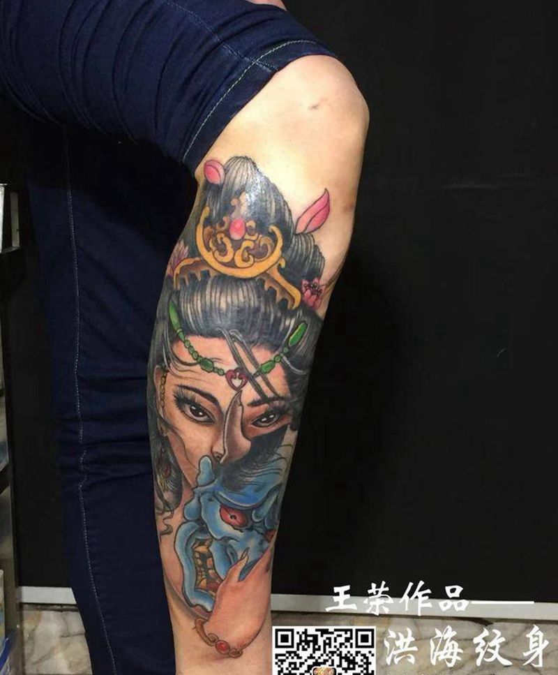 艺妓纹身图片_