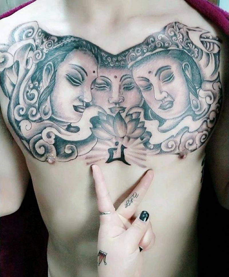 西方三圣纹身图片_