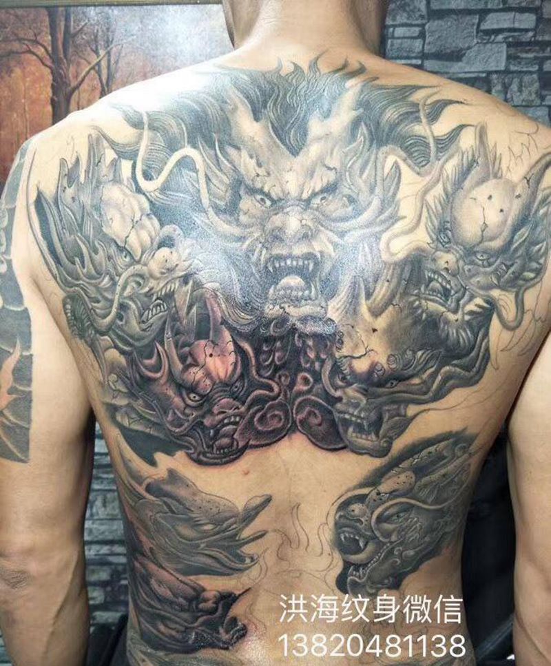 九龙壁纹身图片_