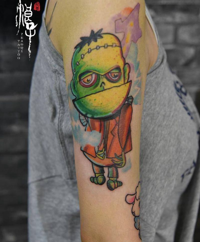 小僵尸纹身图片_手臂New SchoolOld School纹身图案