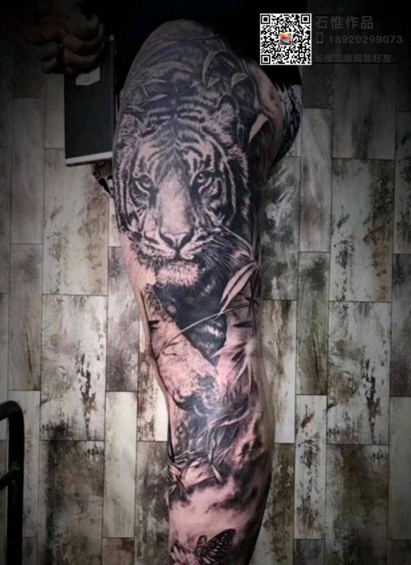 虎虎虎纹身图片_欧美写实纹身图案