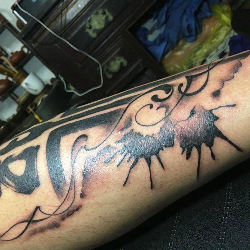 书法作品纹身图片_