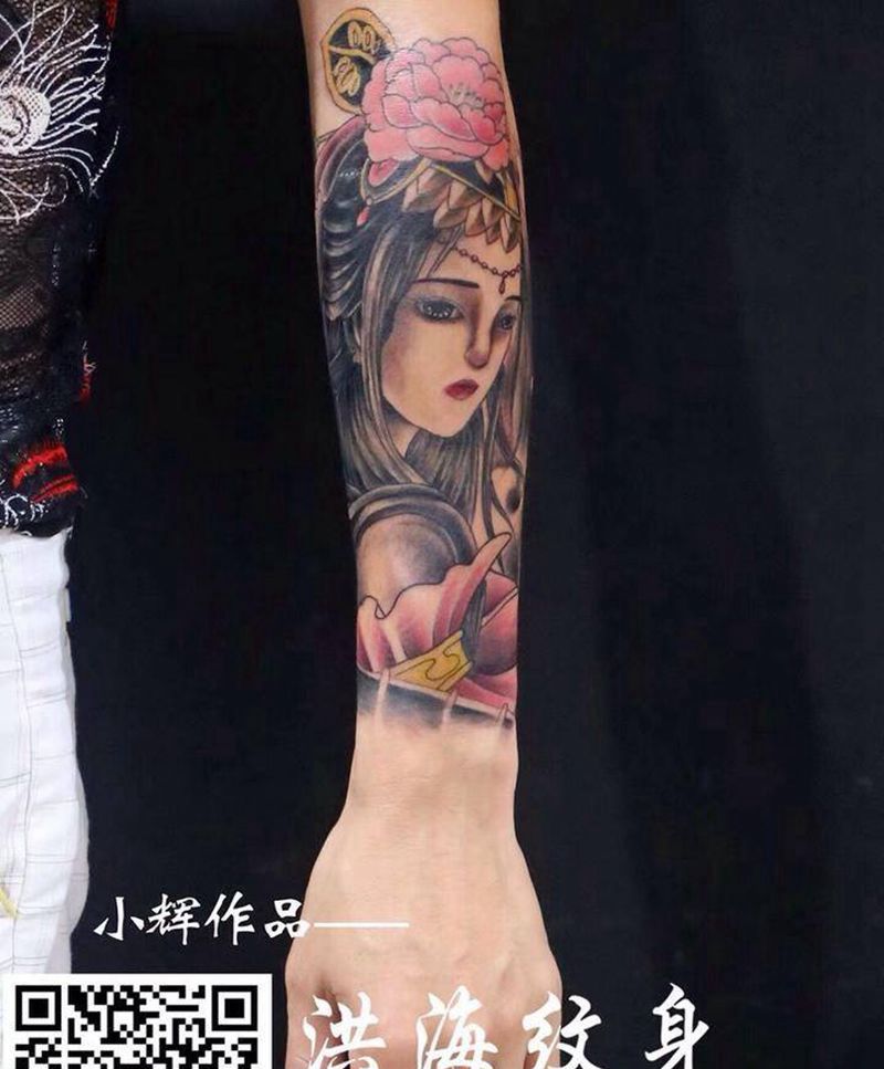艺伎遮盖旧图纹身图片_手臂纹身图案